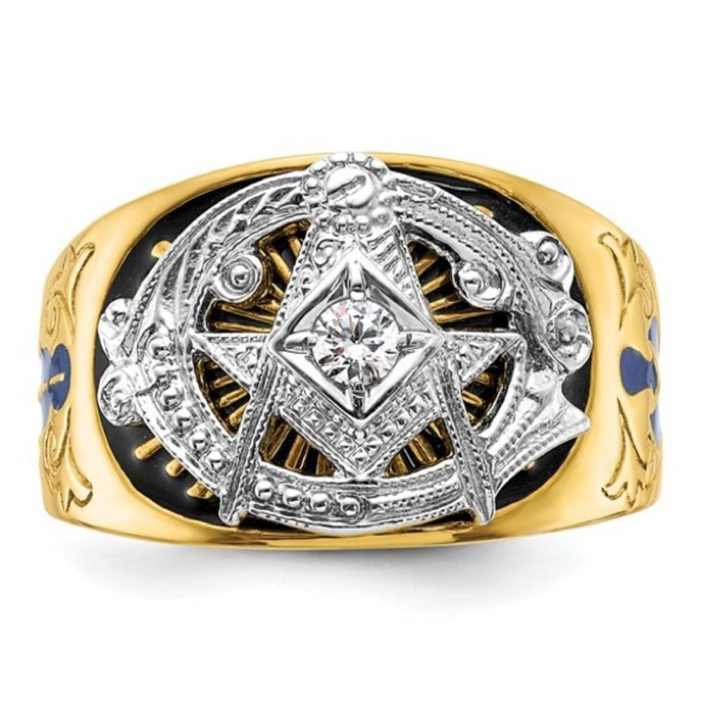 10k Gold Men's Diamond Blue Lodge Masonic Ring: A Symbol of Brotherhood